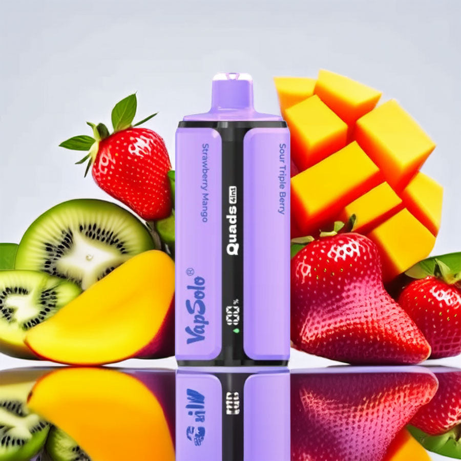 VapSolo Quads 80000 – Strawberry Mango & Blue Razz Lemonade & Vanilla Ice Cream & Sour Triple Berry 5%