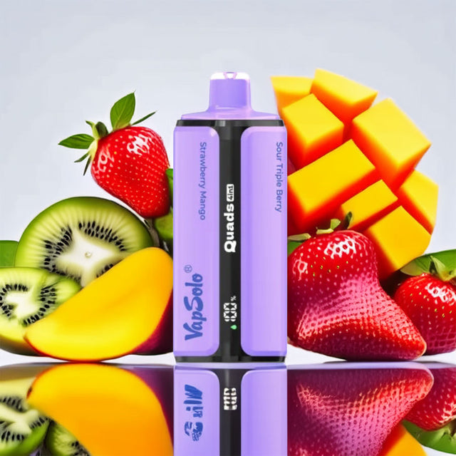 VapSolo Quads 80000 – Strawberry Mango & Blue Razz Lemonade & Vanilla Ice Cream & Sour Triple Berry 5%