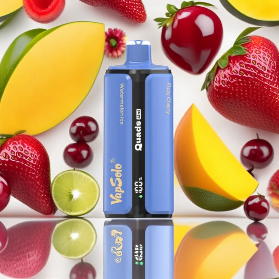 VapSolo Quads 80000 – Watermelon Ice & Strawberry Mango & Blueberry Ice & Fizzy Cherry 5%